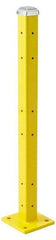 Steel King - Triple 42 Inch High Corner and Center Steel Guard Rail Mount Post - Yellow, For Use with Steel King Railing - Apex Tool & Supply
