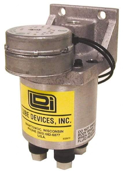LDI Industries - 0.16 cc Output per Cycle, 4 Outlet Central Lubrication System Electric Pump - 66.55mm Wide x 134.37mm High, 120 Volt, Oil/Grease, 1/8-27 Outlet Thread, NPTF - Apex Tool & Supply