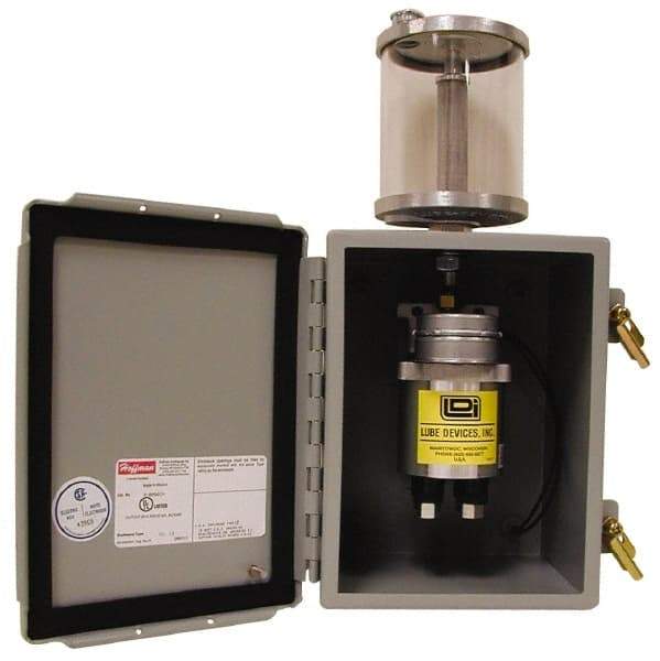 LDI Industries - 75 Cu. Inch Reservoir Capacity, 0.16 cc Output per Cycle, 4 Outlet Box-Mounted Central Lubrication System Air-Operated Pump - Grease, 1/8-27 Outlet Thread, NPTF - Apex Tool & Supply