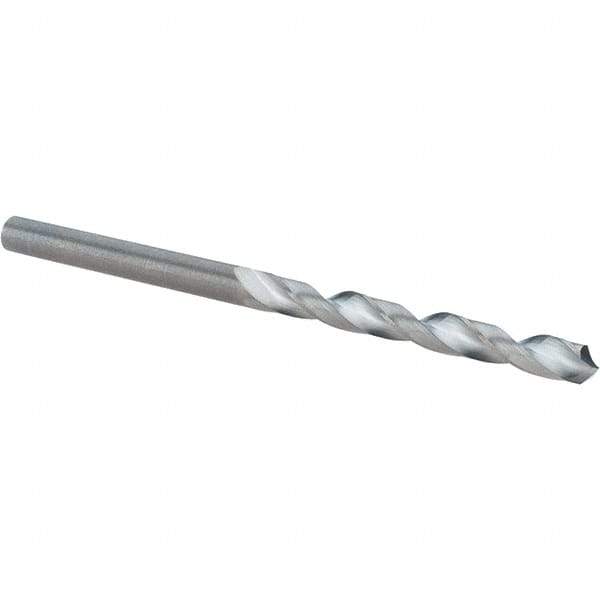 Guhring - 4.2mm 118° Solid Carbide Jobber Drill - Bright Finish, Right Hand Cut, Spiral Flute, Straight Shank, 75mm OAL, Faceted Point - Apex Tool & Supply