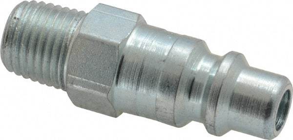 Parker - 1/4-18 Male NPT Industrial Pneumatic Hose Connector - Steel, 3/8" Body Diam - Apex Tool & Supply