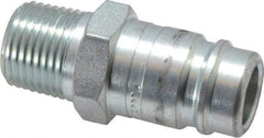Parker - 1/2-14 Male NPT Industrial Pneumatic Hose Connector - Steel, 3/4" Body Diam - Apex Tool & Supply