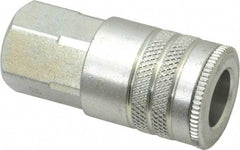 Parker - 3/8-18 Female NPTF Industrial Pneumatic Hose Coupler - Steel, 3/8" Body Diam - Apex Tool & Supply