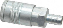 Parker - Hose Barb Tru-Flate Automotive Pneumatic Hose Coupler - Steel, 1/2" Body Diam, 1/2" Hose ID - Apex Tool & Supply