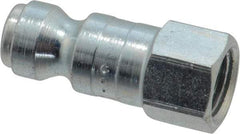 Parker - 1/8-27 Female NPTF Tru-Flate Automotive Pneumatic Hose Connector - Steel, 1/4" Body Diam - Apex Tool & Supply