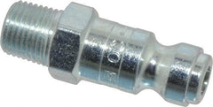 Parker - 1/8-27 Male NPT Tru-Flate Automotive Pneumatic Hose Connector - Steel, 1/4" Body Diam - Apex Tool & Supply