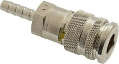 Parker - Hose Barb European High Flow Pneumatic Hose Coupler - Brass, 1/4" Body Diam, 1/4" Hose ID - Apex Tool & Supply