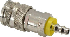 Parker - Push-Lok Hose Barb European High Flow Pneumatic Hose Coupler - Brass, 1/4" Body Diam, 1/4" Hose ID - Apex Tool & Supply