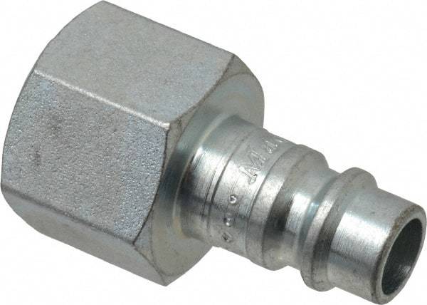 Parker - 3/8-18 Female NPTF European High Flow Pneumatic Hose Connector - Steel, 1/4" Body Diam - Apex Tool & Supply