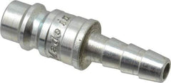 Parker - Hose Barb European High Flow Pneumatic Hose Connector - Steel, 1/4" Body Diam, 1/4" Hose ID - Apex Tool & Supply