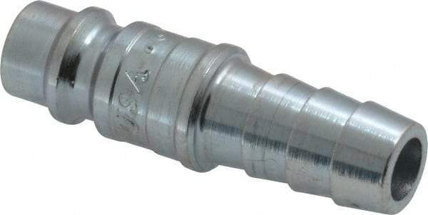 Parker - Hose Barb European High Flow Pneumatic Hose Connector - Steel, 1/4" Body Diam, 3/8" Hose ID - Apex Tool & Supply