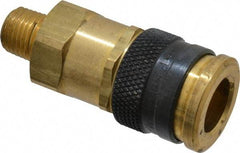 Parker - 1/4-18 Male NPTF Industrial Pneumatic Hose Coupler - Brass, 3/8" Body Diam - Apex Tool & Supply