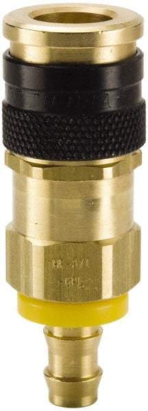 Parker - Push-Lok Hose Barb Industrial Pneumatic Hose Coupler - Brass, 3/8" Body Diam, 1/2" Hose ID - Apex Tool & Supply