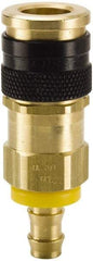 Parker - Push-Lok Hose Barb Industrial Pneumatic Hose Coupler - Brass, 3/8" Body Diam, 1/2" Hose ID - Apex Tool & Supply