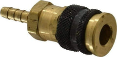 Parker - Hose Barb Industrial Pneumatic Hose Coupler - Brass, 1/4" Body Diam, 1/4" Hose ID - Apex Tool & Supply