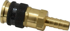 Parker - Hose Barb Industrial Pneumatic Hose Coupler - Brass, 1/4" Body Diam, 3/8" Hose ID - Apex Tool & Supply