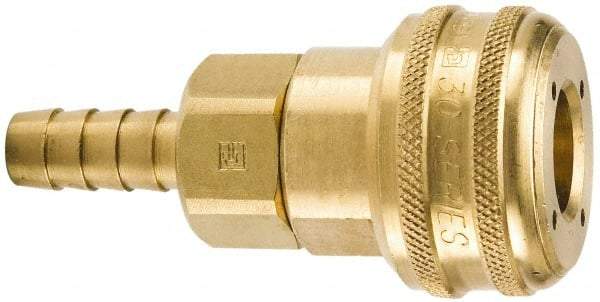 Parker - Hose Barb Industrial Pneumatic Hose Coupler - Brass, 3/4" Body Diam, 1/2" Hose ID - Apex Tool & Supply