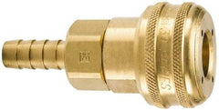 Parker - Hose Barb Industrial Pneumatic Hose Coupler - Brass, 3/4" Body Diam, 1/2" Hose ID - Apex Tool & Supply