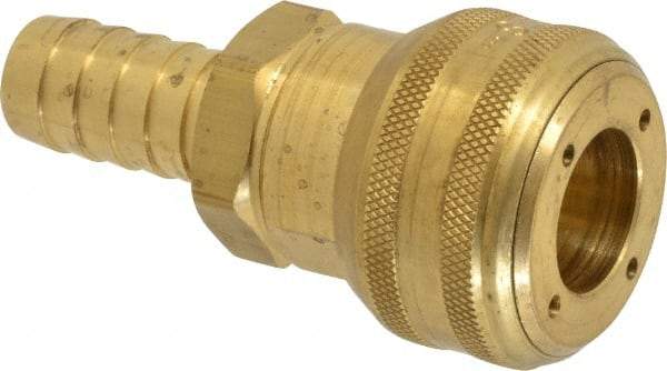 Parker - Hose Barb Industrial Pneumatic Hose Coupler - Brass, 3/4" Body Diam, 3/4" Hose ID - Apex Tool & Supply