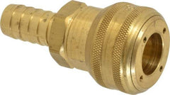 Parker - Hose Barb Industrial Pneumatic Hose Coupler - Brass, 3/4" Body Diam, 3/4" Hose ID - Apex Tool & Supply