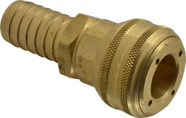 Parker - Hose Barb Industrial Pneumatic Hose Coupler - Brass, 3/4" Body Diam, 1" Hose ID - Apex Tool & Supply