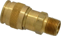 Parker - 3/8-18 Male NPT Universal Pneumatic Hose Coupler - Brass, 1/4" Body Diam - Apex Tool & Supply