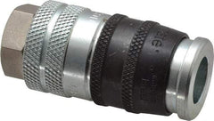 Parker - 3/8-18 Female NPTF Industrial Pneumatic Hose Coupler - Steel, 3/8" Body Diam - Apex Tool & Supply