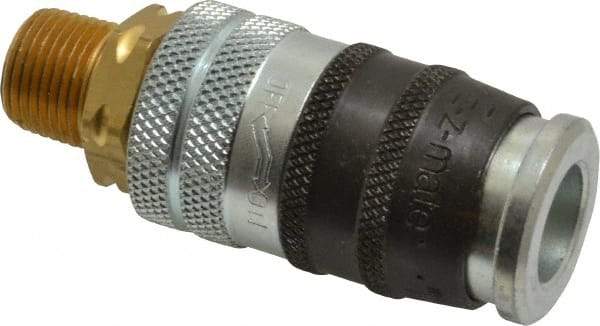 Parker - 3/8-18 Male NPT Industrial Pneumatic Hose Coupler - Steel, 3/8" Body Diam - Apex Tool & Supply
