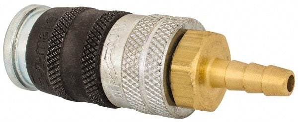 Parker - Hose Barb Industrial Pneumatic Hose Coupler - Steel, 1/4" Body Diam, 1/4" Hose ID - Apex Tool & Supply