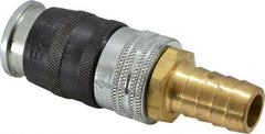 Parker - Hose Barb Industrial Pneumatic Hose Coupler - Steel, 1/2" Body Diam, 3/4" Hose ID - Apex Tool & Supply