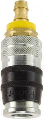 Parker - Push-Lok Hose Barb Industrial Pneumatic Hose Coupler - Steel, 1/4" Body Diam, 1/4" Hose ID - Apex Tool & Supply