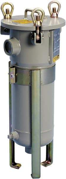 Parker - 2 Inch Pipe, FNPT End Connections, 18 Inch Long Cartridge, 60.56 Inch Long, Cartridge Filter Housing with Pressure Relief - 2 Cartridges, 150 psi Max Working Pressure, 304L Grade - Apex Tool & Supply