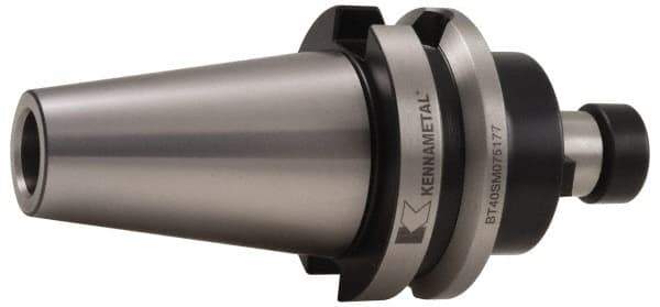 Kennametal - BT50 Taper Shank 2" Pilot Diam Shell Mill Holder - 2.36" Flange to Nose End Projection, 4.88" Nose Diam, 1-14 Lock Screw, Through-Spindle & DIN Flange Coolant - Exact Industrial Supply