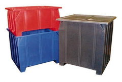Bayhead Products - 47" Long x 42" Wide x 24" High Polyethylene Pallet Bulk Container Stackable, 4-Way Fork Entry - 800 Lb. Load Capacity - Apex Tool & Supply