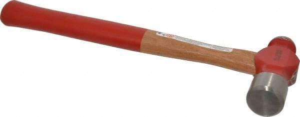 Proto - 2 Lb Head Ball Pein Hammer - Wood Handle with Red Laquer Grip, 15-7/8" OAL - Apex Tool & Supply