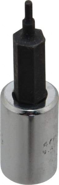 Proto - 1/4" Drive, 1/16" Hex Bit Socket - 1-7/8" OAL, 1" Bit Length - Apex Tool & Supply