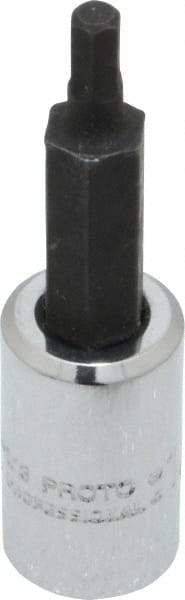 Proto - 1/4" Drive, 1/8" Hex Bit Socket - 1-7/8" OAL, 1" Bit Length - Apex Tool & Supply