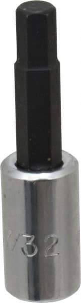 Proto - 1/4" Drive, 7/32" Hex Bit Socket - 1-7/8" OAL, 1" Bit Length - Apex Tool & Supply