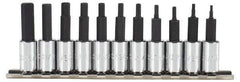 Proto - 11 Piece 1/4" Drive Inch Hex Bit Socket Set - 1/16 to 5/16" Hex - Apex Tool & Supply