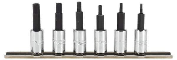 Proto - 6 Piece 1/4" Drive Metric Hex Bit Socket Set - 2 to 6mm Hex - Apex Tool & Supply