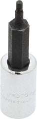 Proto - 1/4" Drive, 2mm Hex Bit Socket - 1-7/8" OAL, 1" Bit Length - Apex Tool & Supply