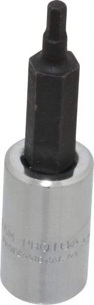 Proto - 1/4" Drive, 2.5mm Hex Bit Socket - 1-7/8" OAL, 1" Bit Length - Apex Tool & Supply