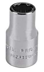 Proto - 1/4" Drive, Standard Hand Socket - 12 Points, Chrome Finish - Apex Tool & Supply