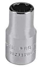Proto - 1/4" Drive, Standard Hand Socket - 12 Points, Chrome Finish - Apex Tool & Supply