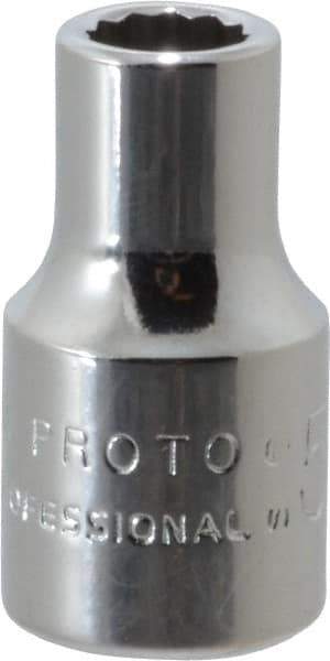Proto - 1/4" Drive, Standard Hand Socket - 12 Points, 7/8" OAL, Chrome Finish - Apex Tool & Supply