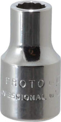Proto - 1/4" Drive, Standard Hand Socket - 12 Points, 7/8" OAL, Chrome Finish - Apex Tool & Supply