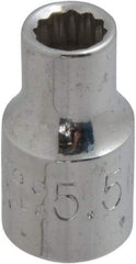 Proto - 1/4" Drive, Standard Hand Socket - 12 Points, 7/8" OAL, Chrome Finish - Apex Tool & Supply