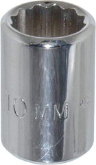 Proto - 1/4" Drive, Standard Hand Socket - 12 Points, 7/8" OAL, Chrome Finish - Apex Tool & Supply