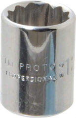 Proto - 1/4" Drive, Standard Hand Socket - 12 Points, 7/8" OAL, Chrome Finish - Apex Tool & Supply