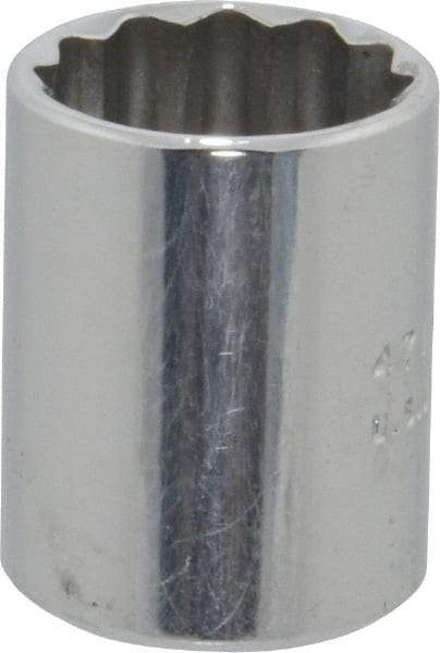 Proto - 1/4" Drive, Standard Hand Socket - 12 Points, 7/8" OAL, Chrome Vanadium, Chrome Finish - Apex Tool & Supply